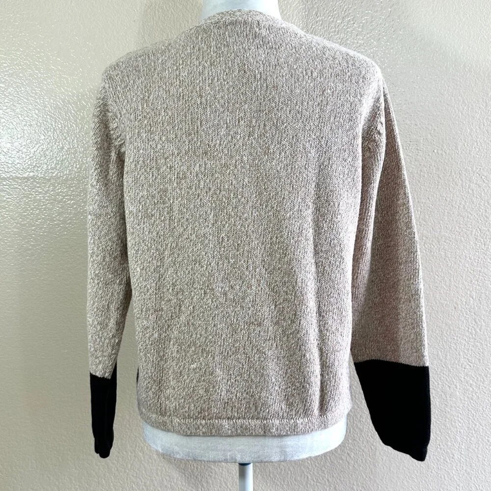 Cabin Creek Vtg 90 Cozy Knit Brown Embr. Cardigan Sweater